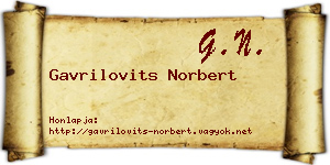 Gavrilovits Norbert névjegykártya