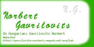 norbert gavrilovits business card